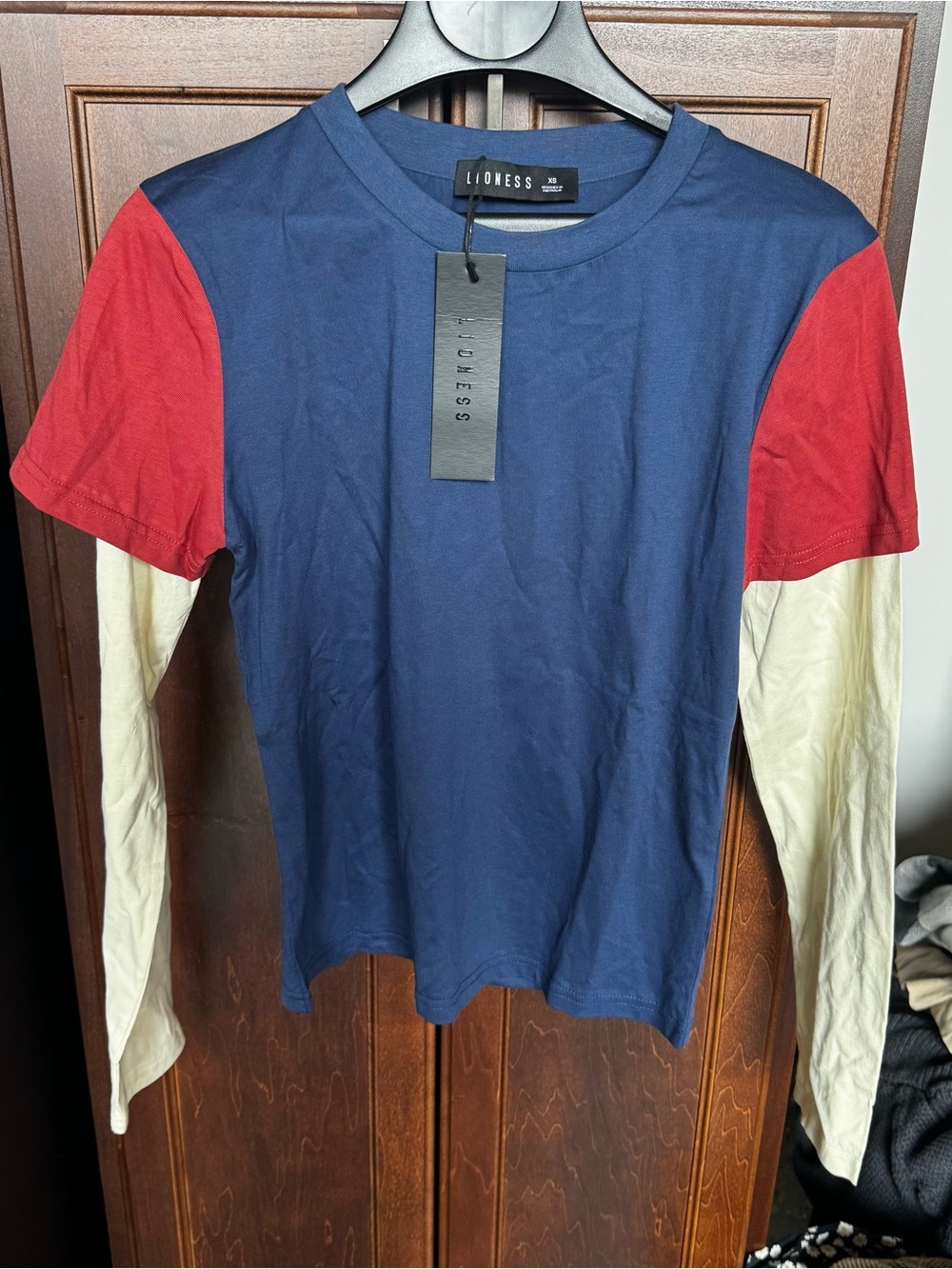 Lioness NWT The Brass Layered Long Sleeve T-Shirt Twilight Size XS - Picture 8 of 14